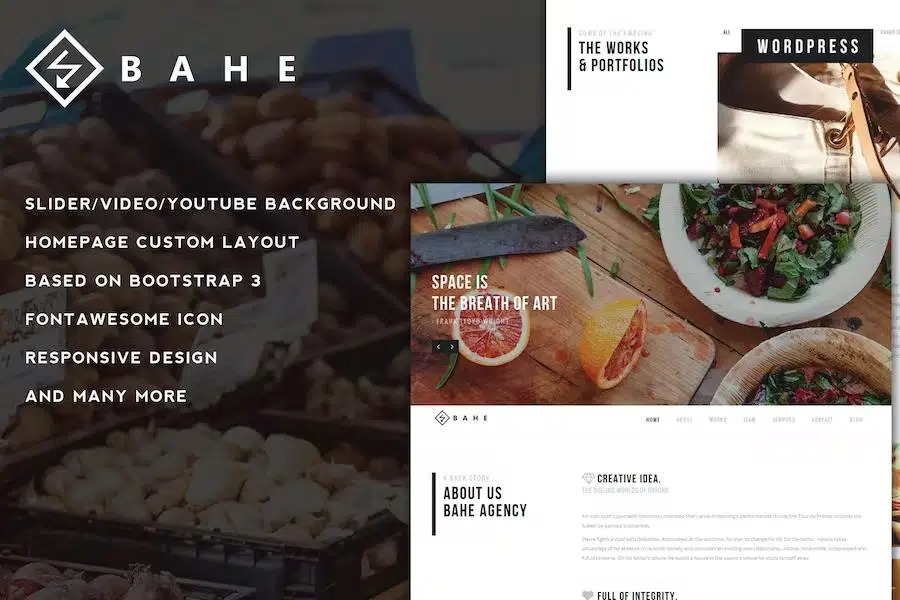 BAHE – RESPONSIVE ONE PAGE PORTFOLIO THEME